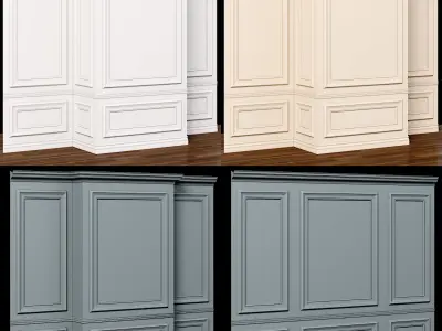 Wall molding 10 Boiserie classic panels 3D model