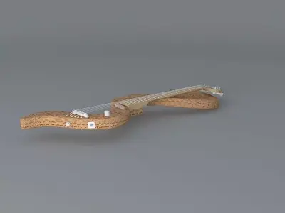 A snake shaped guitar Free 3D model