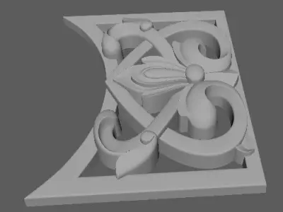 Central decor ornament for furniture 3D model 55