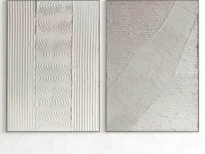 Plaster Two Photo Frame 217 Low-poly 3D model