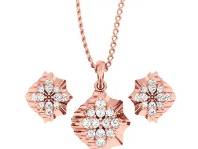 Pendant Earrings combo - 343 3D print model