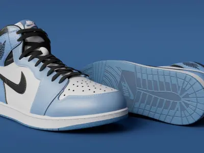AirJordan 1 Retro HighOG Color Blue  Low-poly 3D model