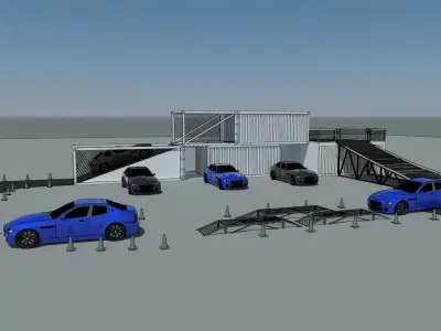 Car test drive route 3D model