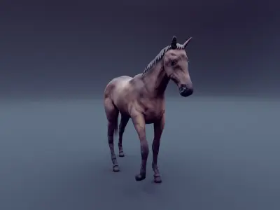 horse animated Low-poly 3D model