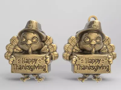 happy thanks giving decor  3D print model