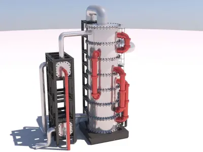 Refinery Distillation Column 06 3D model