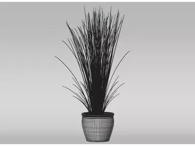 FEJKA Tall Grass Plant with Pot 3D Model 3D model