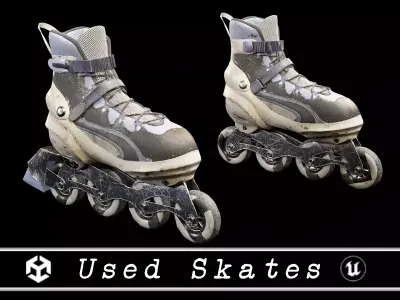 Used Skates Low-poly 3D model