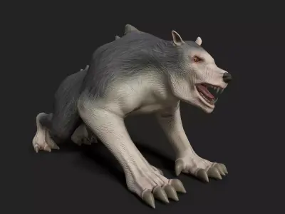 Monster Wolf Rigged And Animated Low-poly 3D model