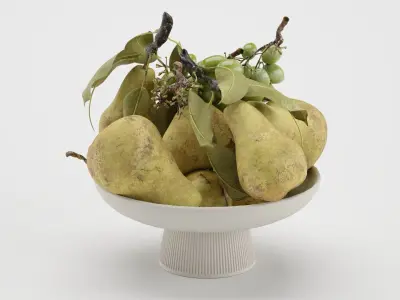 Bowl of Pearls and Grapes 3D model