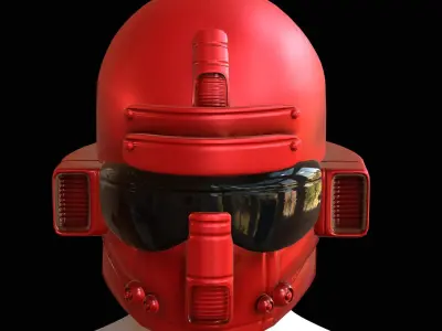 Helmet plastic mask ball shaped Low-poly 3D model Low-poly 3D model