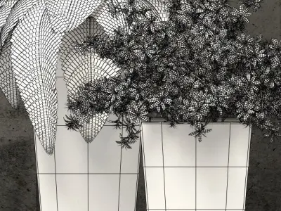 Restoration Hardware pedestal sheet metal planters 3D model