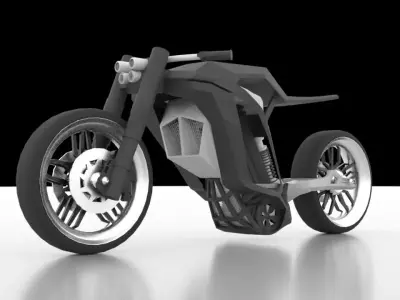 low-poly 3D Electric Sports Bike model Free low-poly 3D model