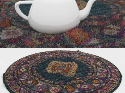 Round Rug Set 164 3D model