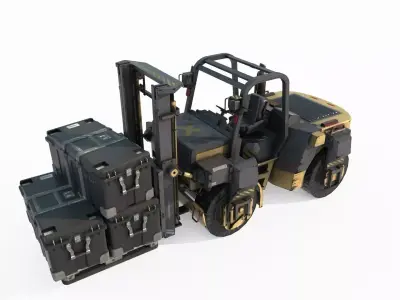 Future science fiction engineering forklift 3D model