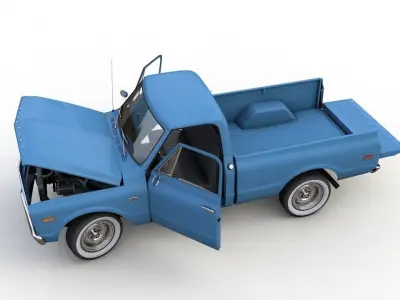 CHEVY C10 PICKUP FLEETSIDE TRUCK 1968 3D model