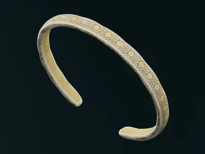 Golden Bangle  Low-poly 3D model purchase