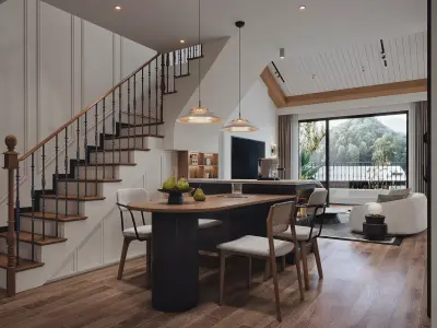  living room dining room interior scenes 07 3D model