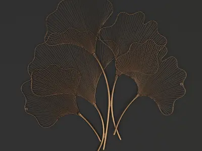 Gold Gingko wall decoration 3D model