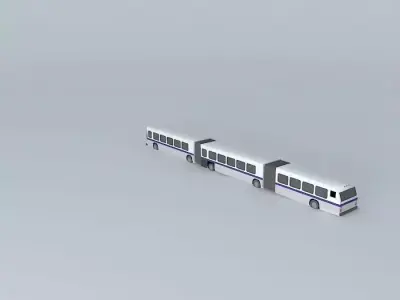 3-articulated Google Bus Free 3D model