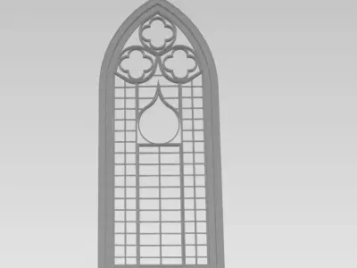 Gothic Stone Window 3D Model 3D model