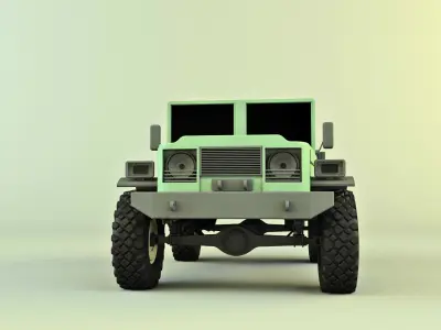 military pickup vehicle 3D model