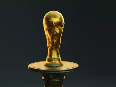 Football Soccer world cup Trophy game ready  Low-poly 3D model