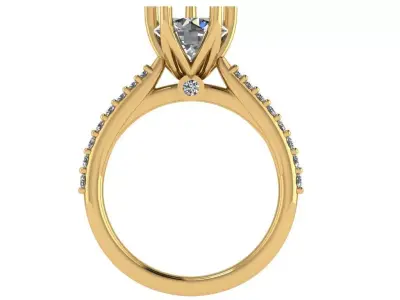 6 prongs cathedral ring  3D print model