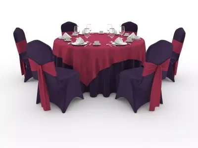 Banquet Table and Chair 52 3D model