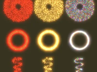 Christmas LED Light Chains Curve-Based Low-poly 3D model