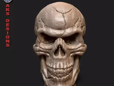 skull version 1 Penholder cum flowerpot 3D print model