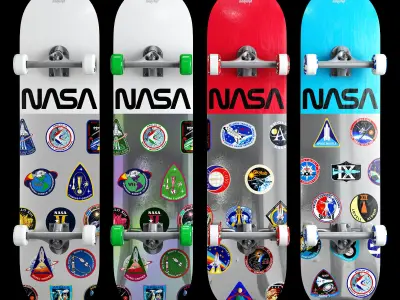 Skateboard NASA set 3D model
