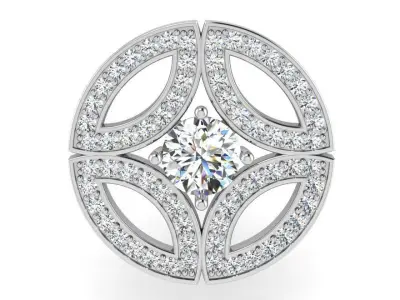 Circle Star Diamond Pendant 3326 3D print model