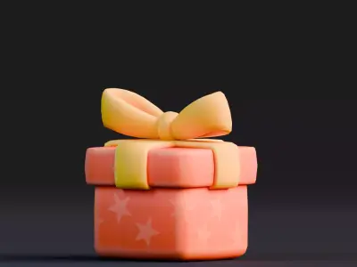 Low poly - Stylized Game Items - Gift Low-poly 3D model