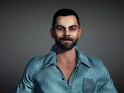 Virat Kohli  Indian Star Cricketer Low-poly 3D model