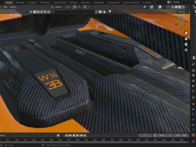 2023 Bugatti Chiron Super Sport Carbon 3D model