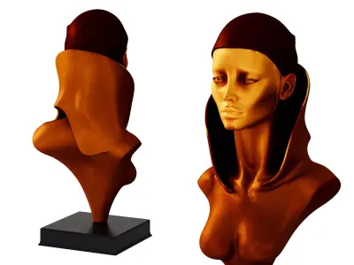 Abstract Woman Scarf Bust 3D model