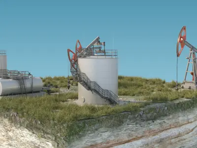 Oil Pumpjack fuel tanks 3D model