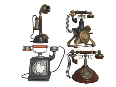 Rotary Phones Collection 3D model