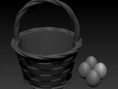 Easter Basket 3d Model STL Free 3D print model