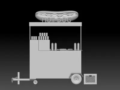New York Hot Dog Cart Props 3D print model