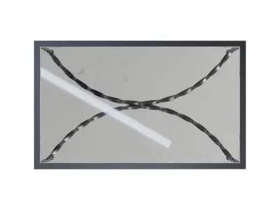 Black Metal Glass Top Coffee Table Low-poly 3D model