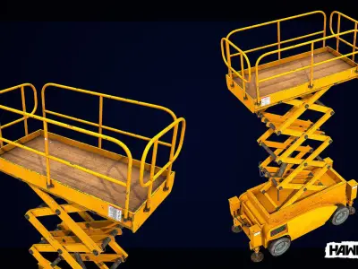 Haulotte Electric Scissor Lift Compact Low-poly 3D model
