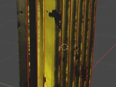 rusty cast iron heating radiator 3D model