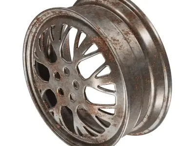 Rusty Steel Truck Rim 3D model