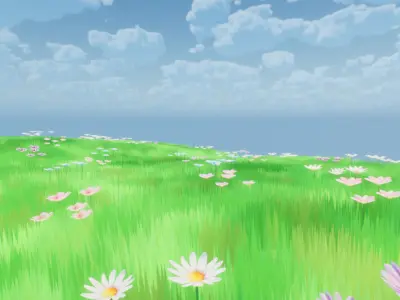 Ghibli Flowers Pack Stylized Flowers in Anime Style for UE5 LODs Low-poly 3D model
