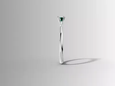 Luxury Solitaire Ring with Side Stones 3D print model