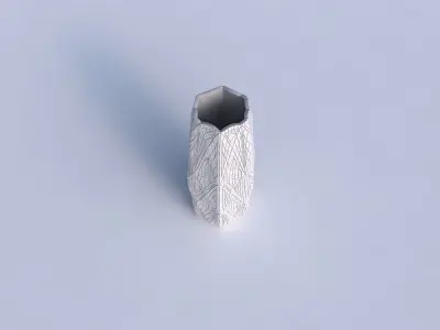 Vase hexagon with fine mosaic plates 3D print model