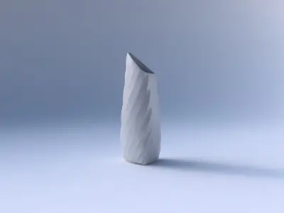 Vase tipped triangle with twisted bands 3D print model