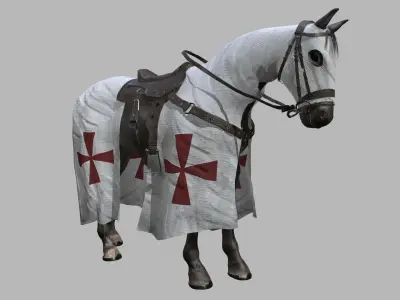 Crusader Horse Low-poly 3D model